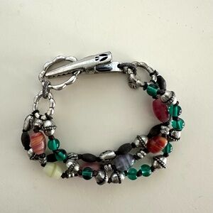 Lucky Brand Multicolor Beaded Bracelet with Silver Accents